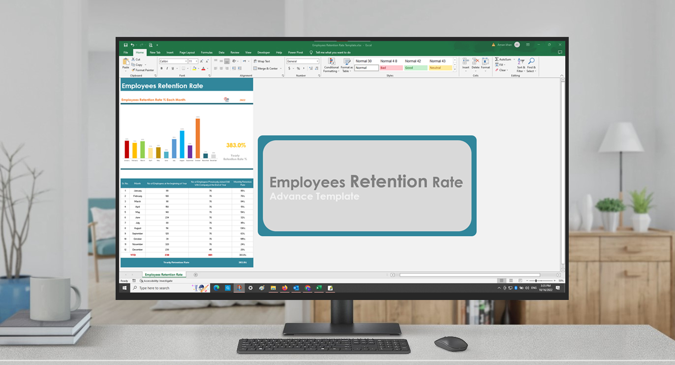 Employees Retention Rate Template