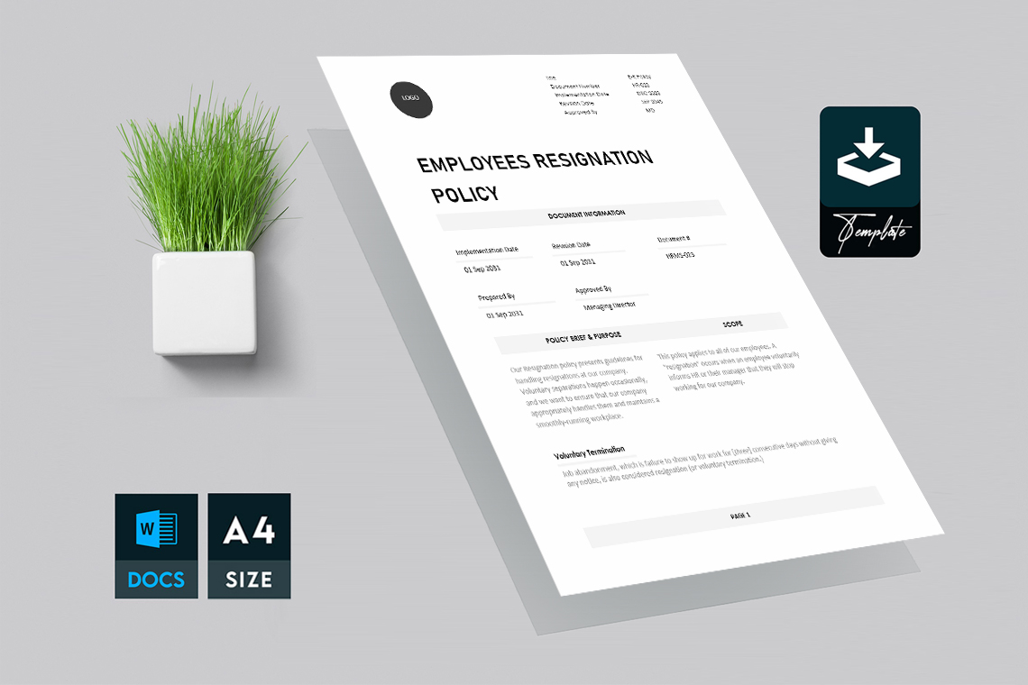 Employees Resignation Policy Template