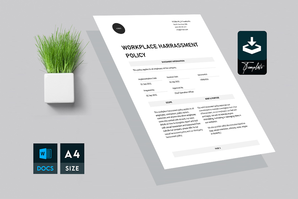 Workplace Harassment Policy Template