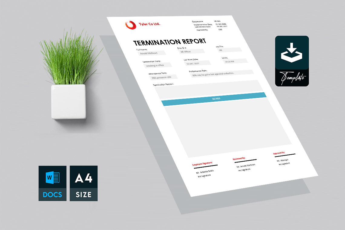 Employee Termination Report Template