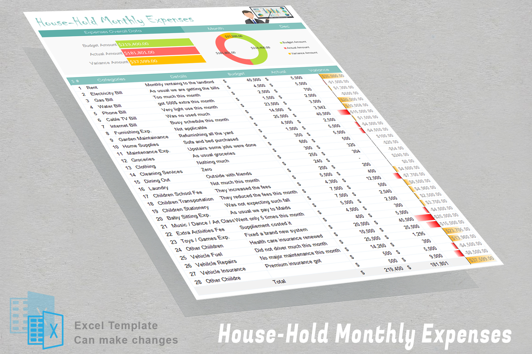 House holding Expenses Tracking Template