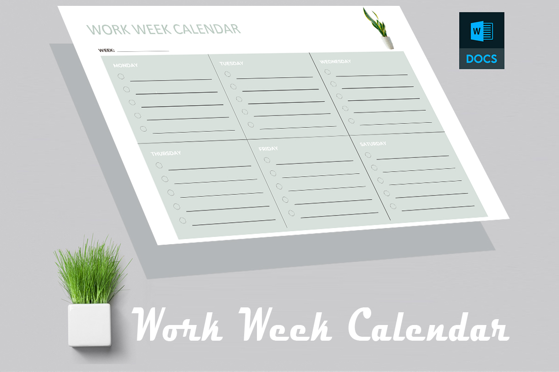 Work Work Calendar Template