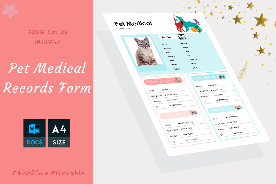 My Pet Medical History Form Template