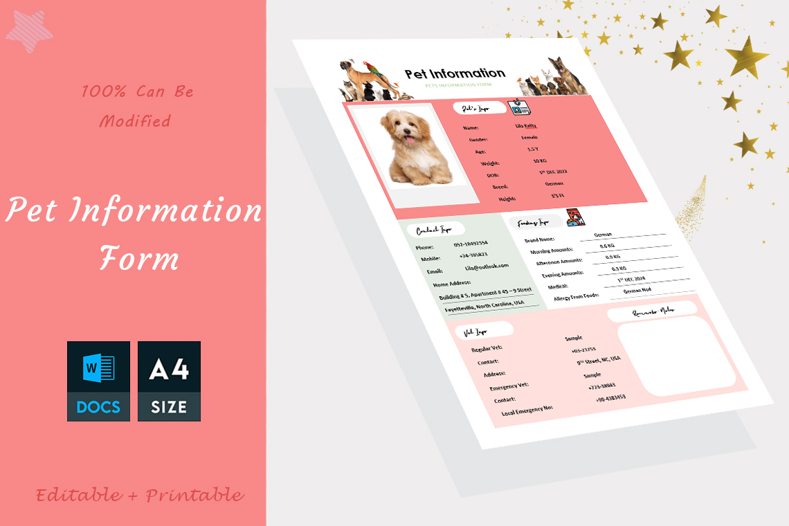 My Pet Information Checklist Template