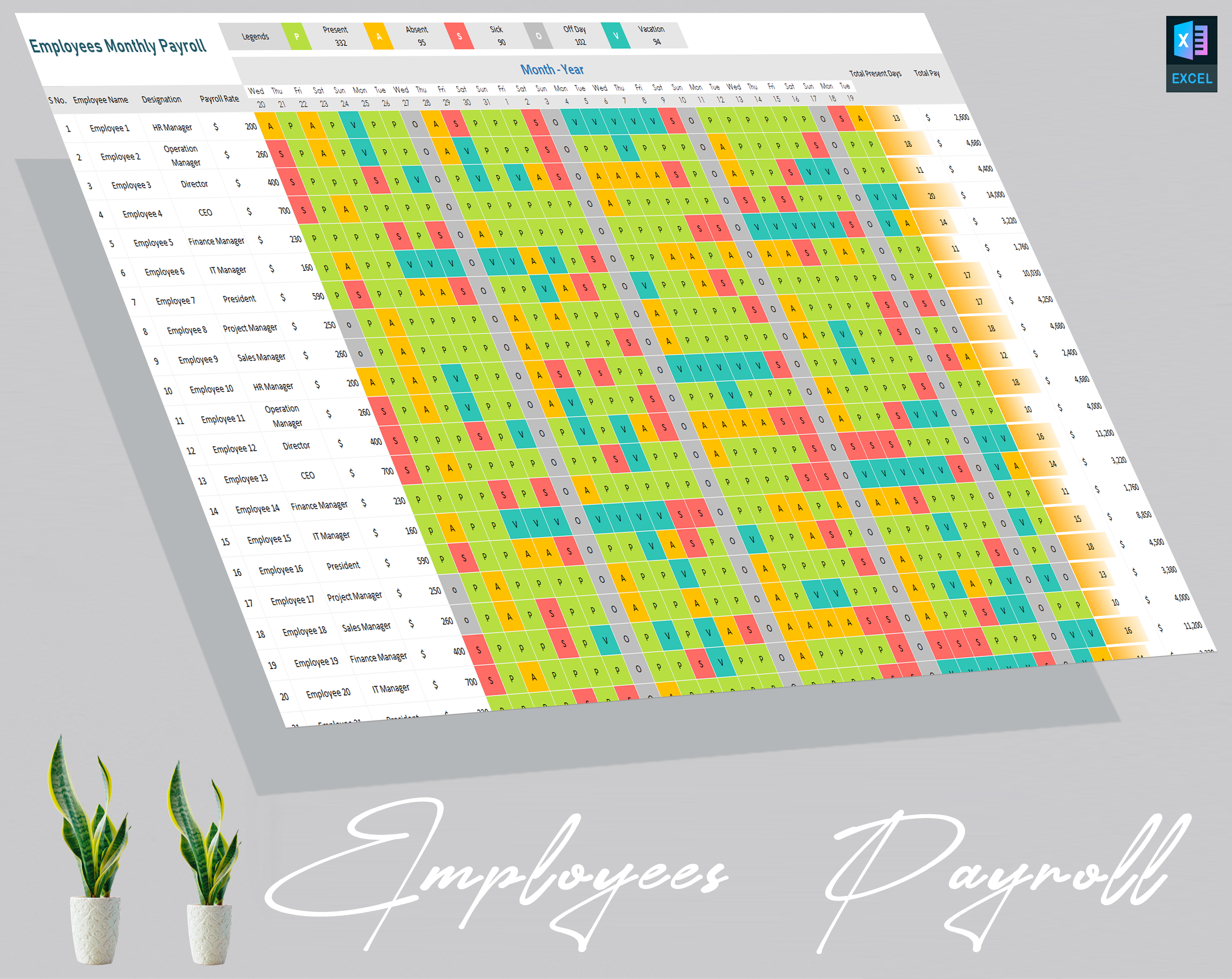 Employee Monthly Payroll Template