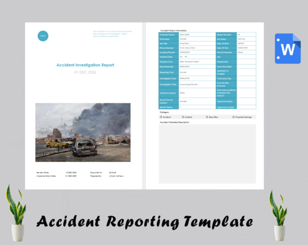 Accident Investigation Form Template