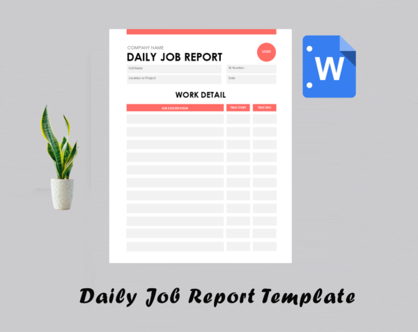 Daily Job Report Template