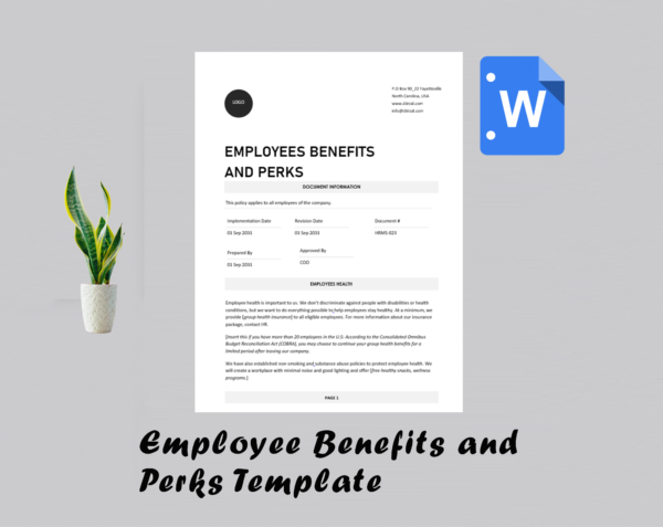 Employee Benefits and Perks Template