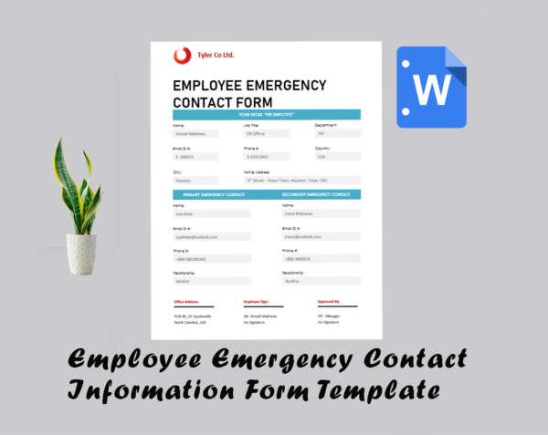 Employee Emergency Contact Information Form