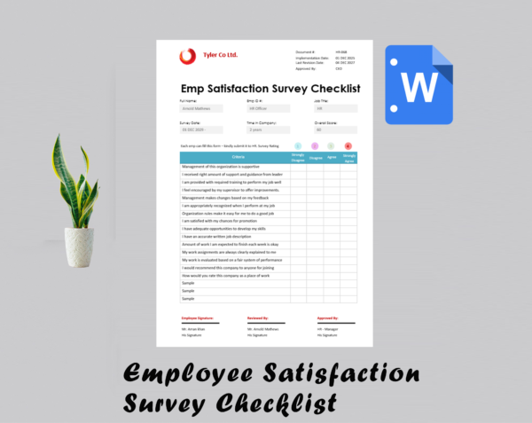 Employee Satisfaction Survey Checklist