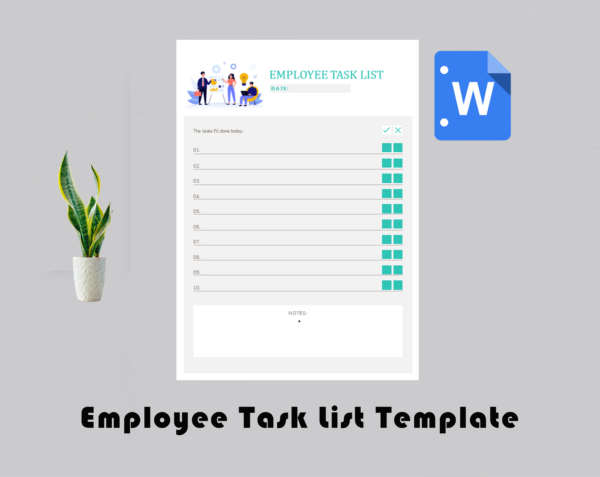 Employee Task List Template