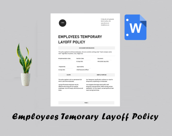 Employees Temporary Layoff Policy Template