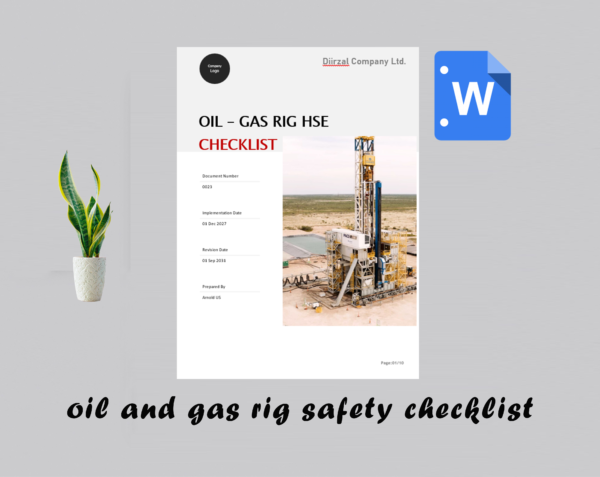 oil and gas rig safety checklist template