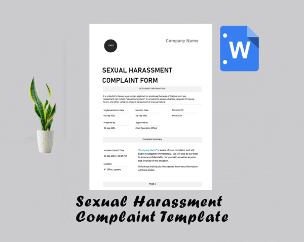 Sexual Harassment Complaint Form Template