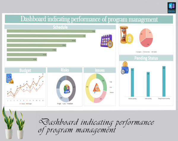 Dashboard indicating performance of program management