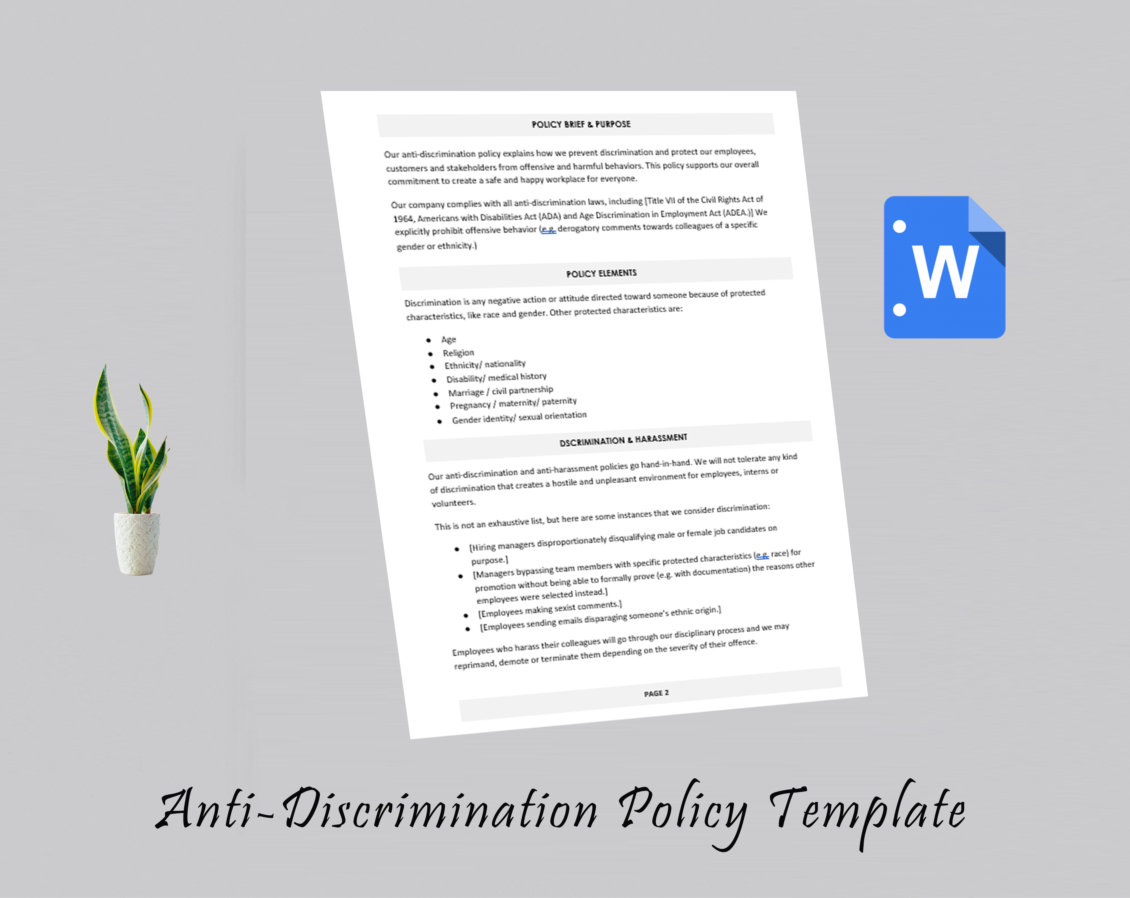 Anti-Discrimination Policy Template
