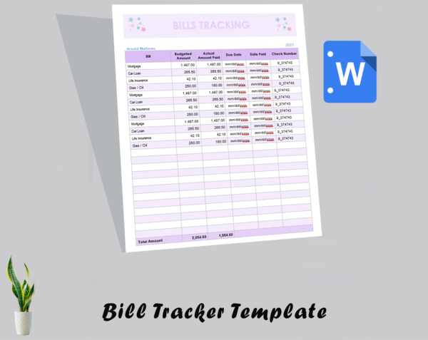 Bill Tracker Template - Image 2