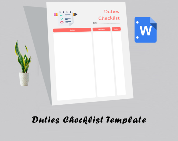 Duties Checklist Template - Image 2