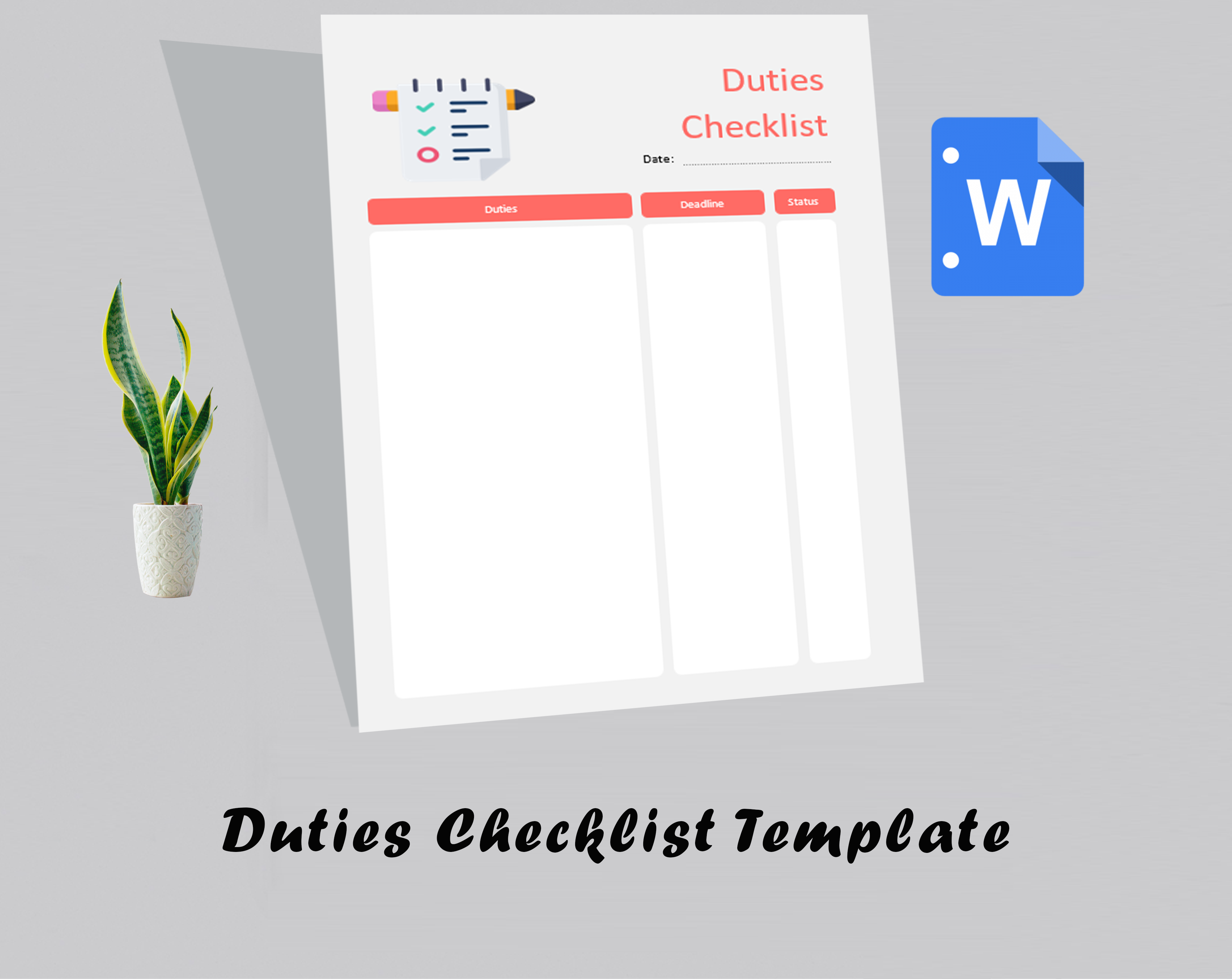 Duties Checklist Template