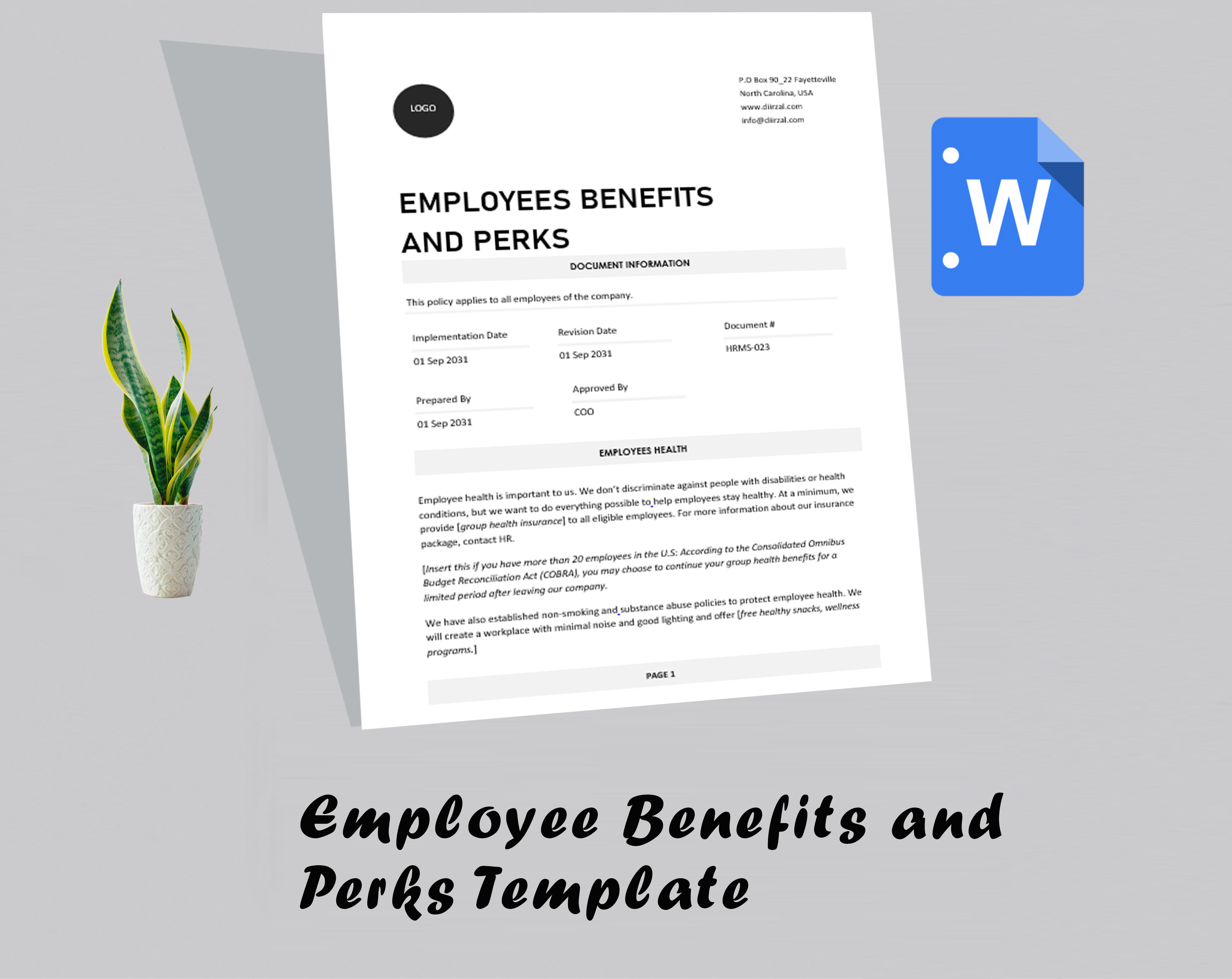 Employee Benefits and Perks Template