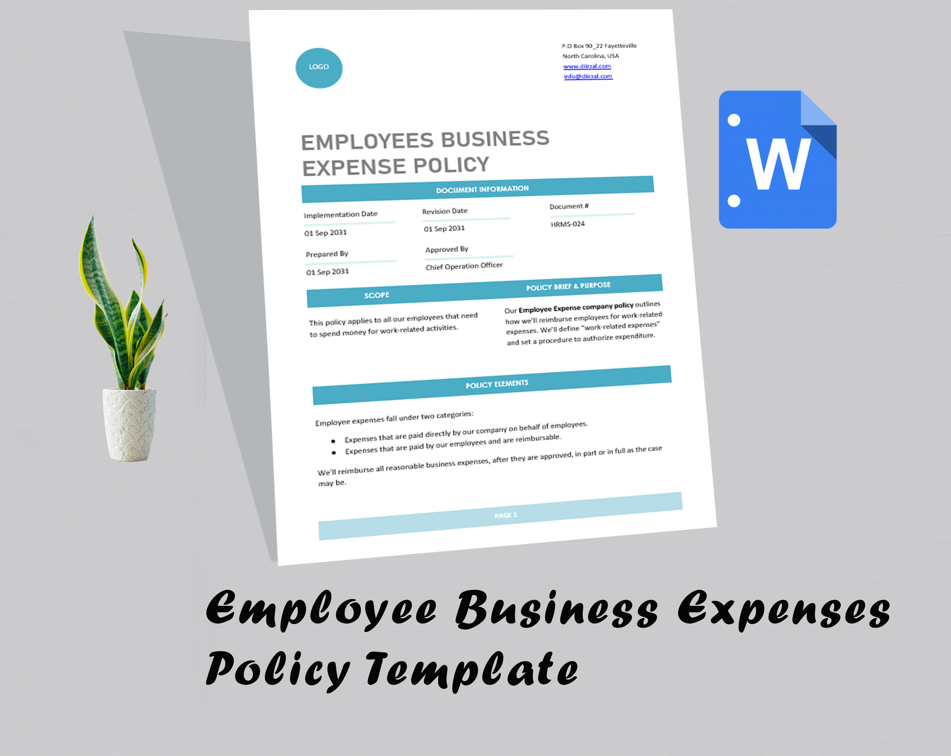 Employee Business Expenses Policy Template