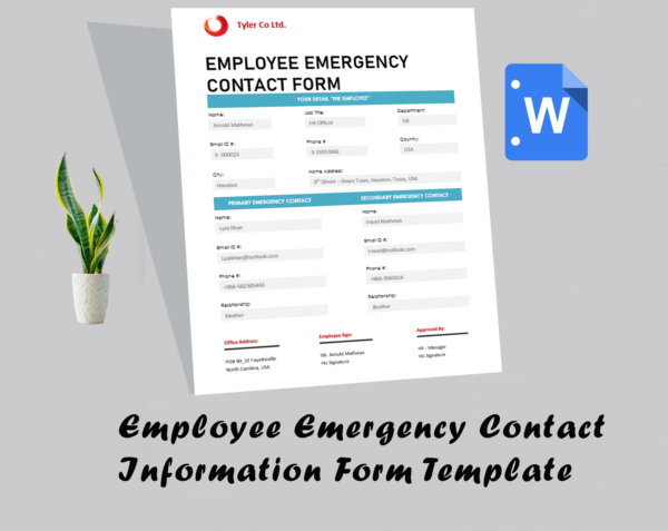 Employee Emergency Contact Information Form - Image 2