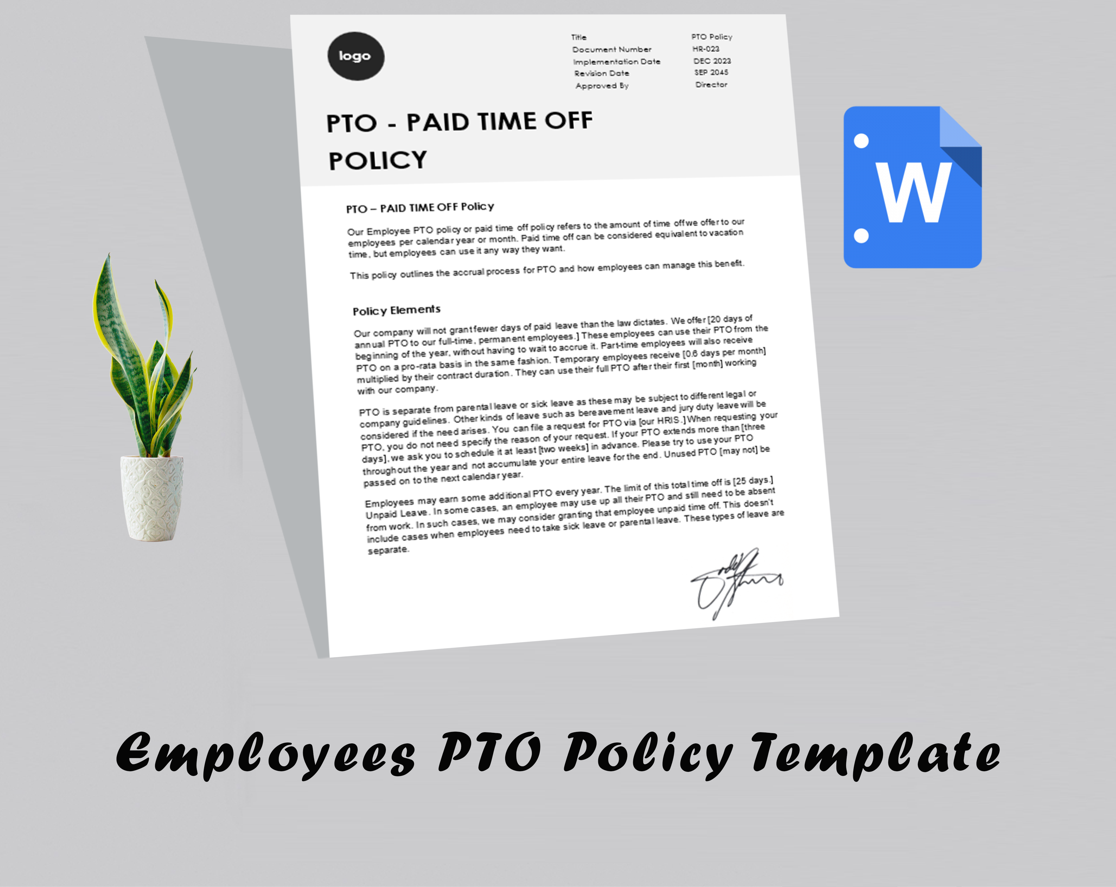 Employees PTO Policy Template