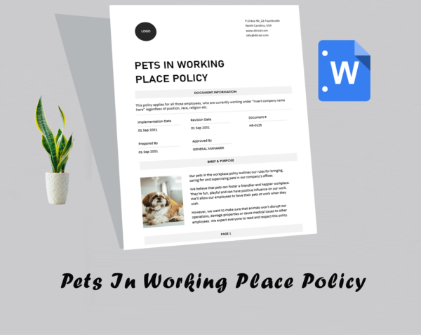 Pets In Working Place Policy Template - Image 2