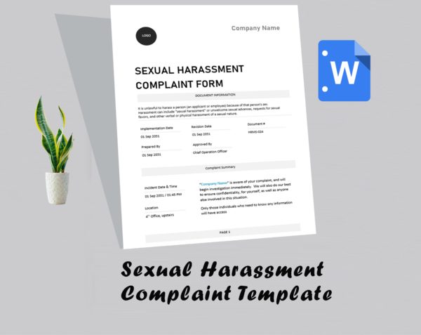 Sexual Harassment Complaint Form Template - Image 2