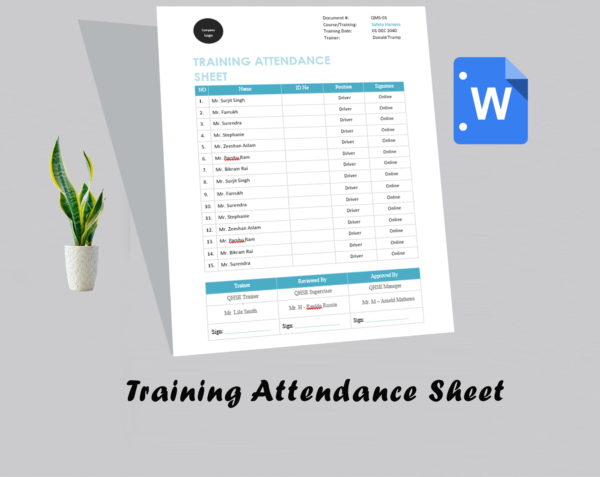 Training Attendance Sheet - Image 2