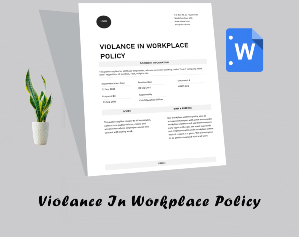 Violence In Workplace Policy Template - Image 2