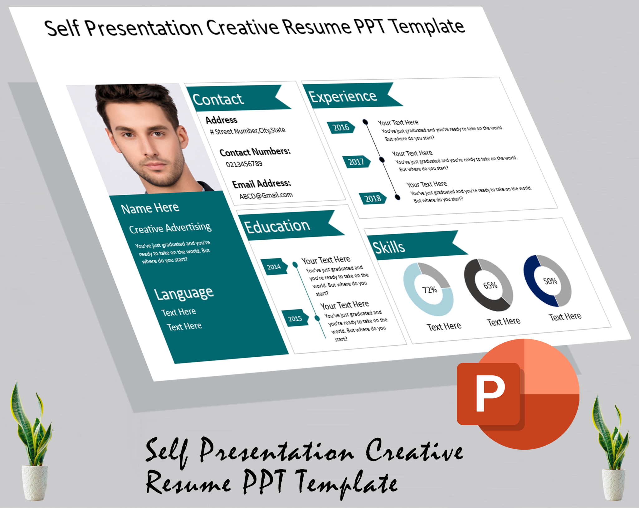 self presentation creative resume ppt template