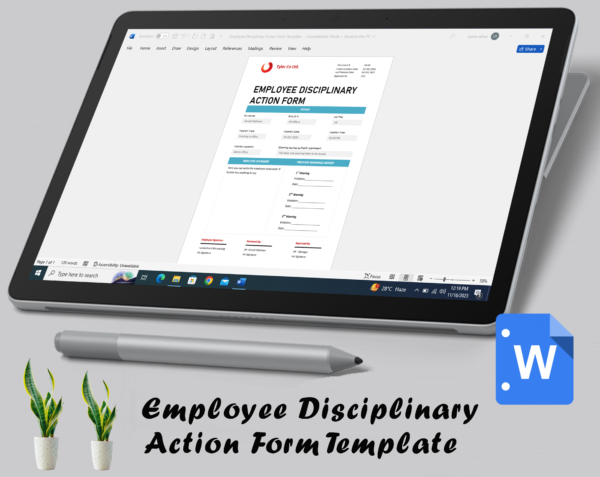 Employee Disciplinary Action Form Template - Image 3