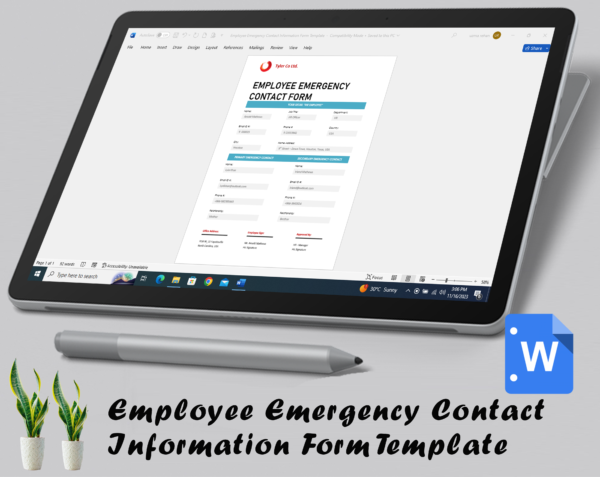 Employee Emergency Contact Information Form - Image 3