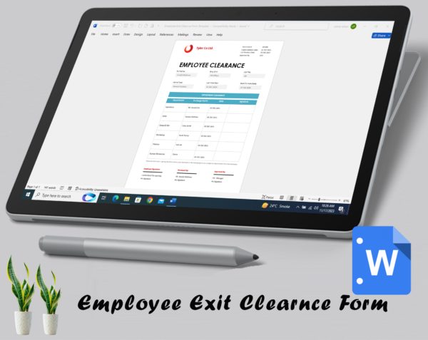 Employee Exit Clearance Form Template - Image 3