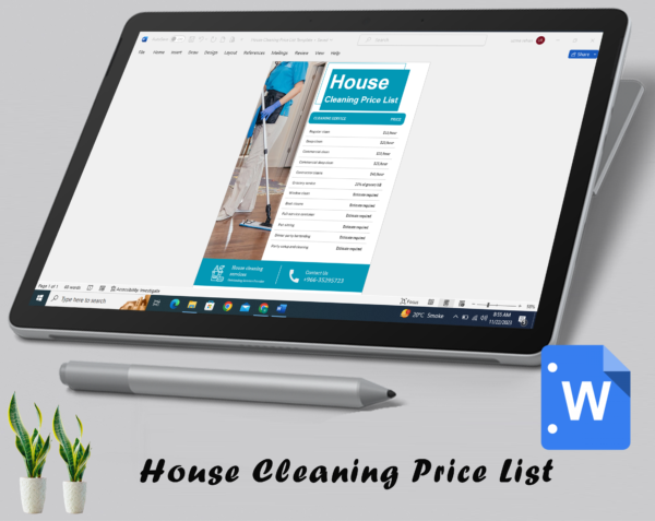 House Cleaning Price List Template - Image 3