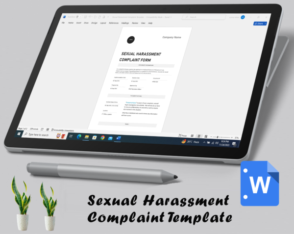 Sexual Harassment Complaint Form Template - Image 3