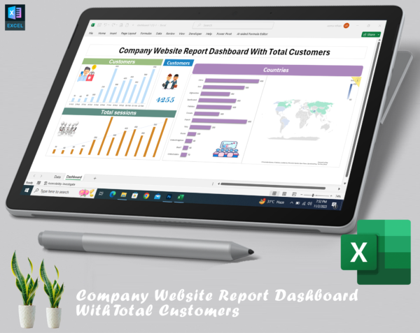 Company Website Report Dashboard With Total Customers - Image 3