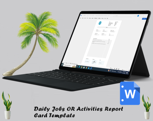 Daily Jobs Report Card Template - Daily tasks report card - daily tasks card - Image 4