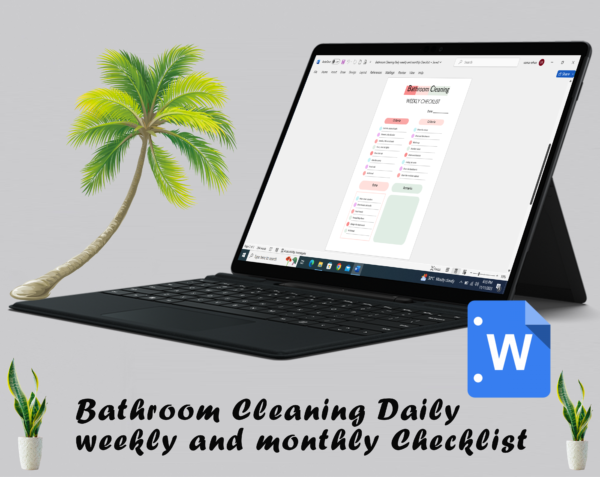 Bathroom Cleaning Daily Checklist - Bathroom Cleaning Weekly Checklist -Bathroom Cleaning Monthly Checklist - Image 4