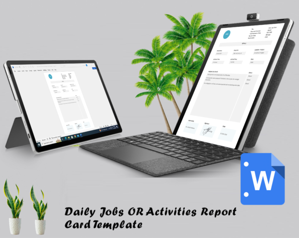 Daily Jobs Report Card Template - Daily tasks report card - daily tasks card - Image 5