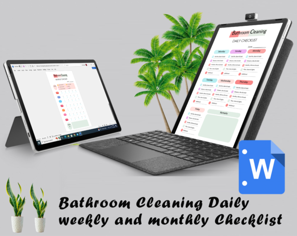 Bathroom Cleaning Daily Checklist - Bathroom Cleaning Weekly Checklist -Bathroom Cleaning Monthly Checklist - Image 5