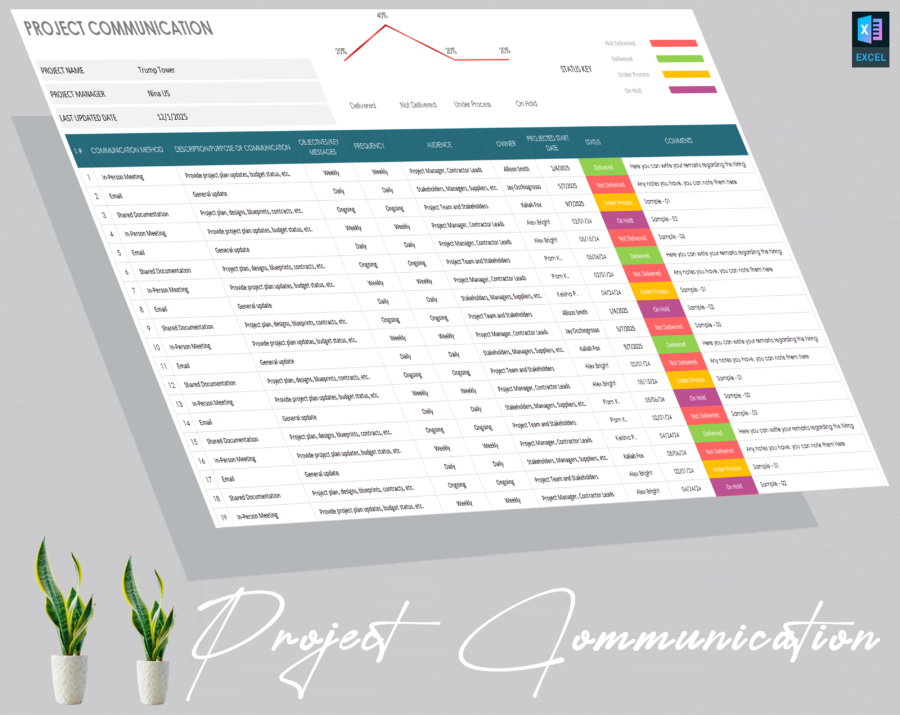 Project Communication Tracking Matrix - Excel Template for Effective ...