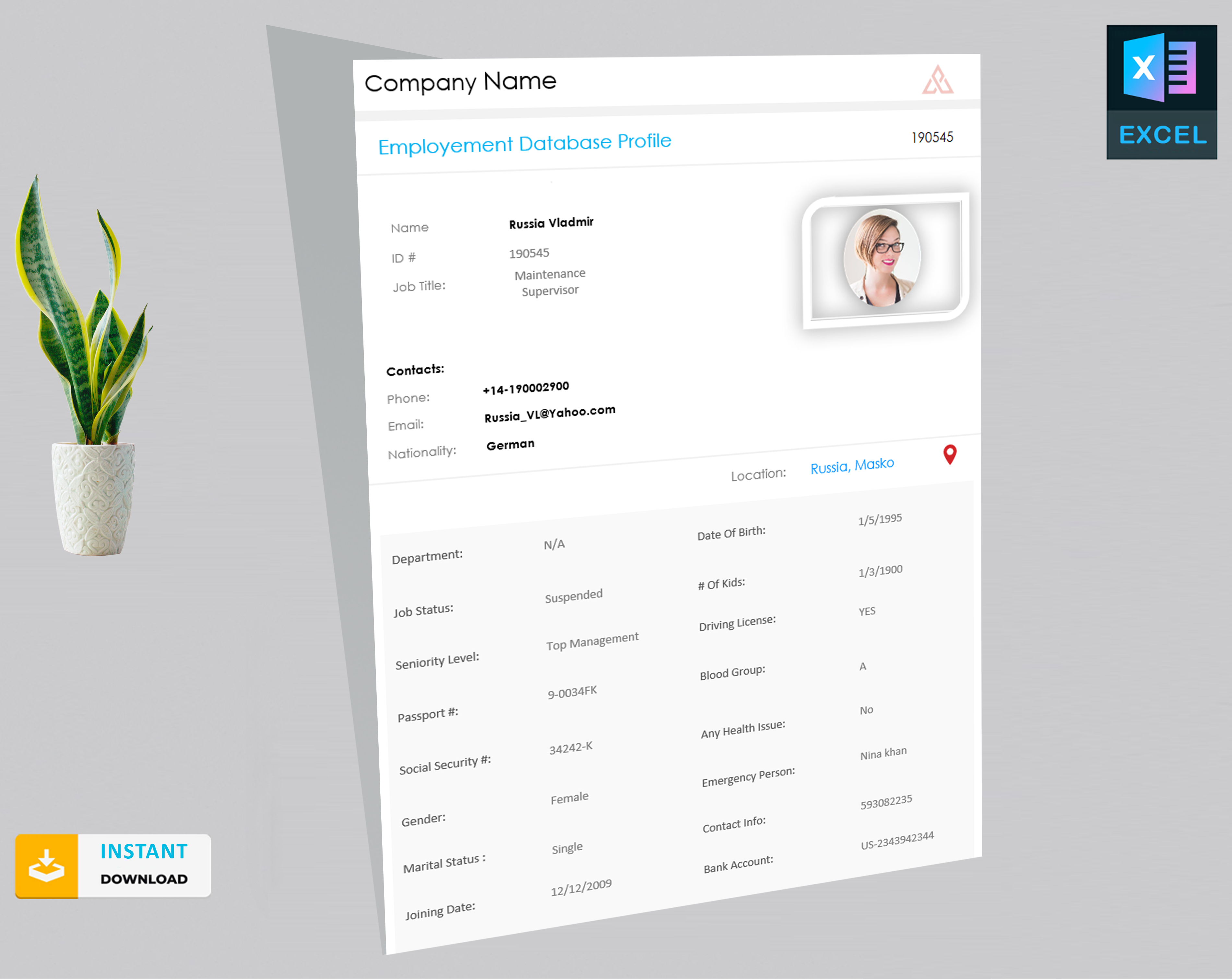 Employees Database template