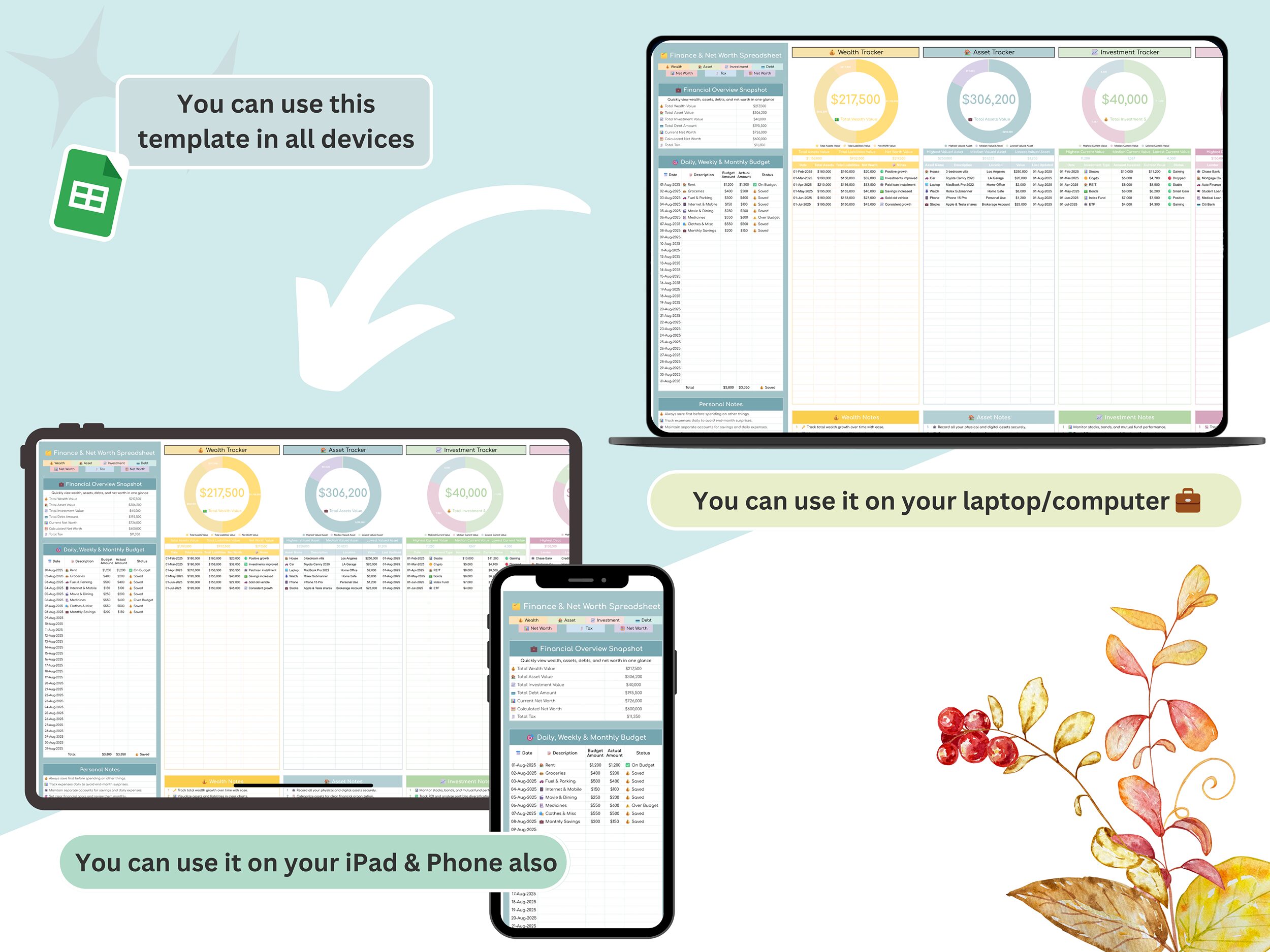Wealth Tracker - Wealth Tracker - Asset Tracker - Debt Tracker - Tax Tracker - Investment Tracker - Net Worth Tracker - Net Worth Calculator - Image 6