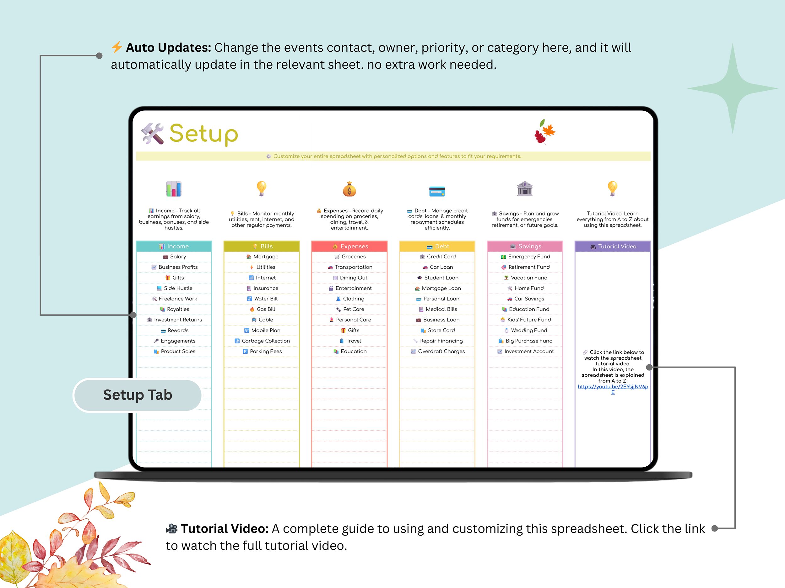 budget planner digital - budget planner google sheets - budget planner spreadsheet - monthly budget planner - annual budget template - Image 5