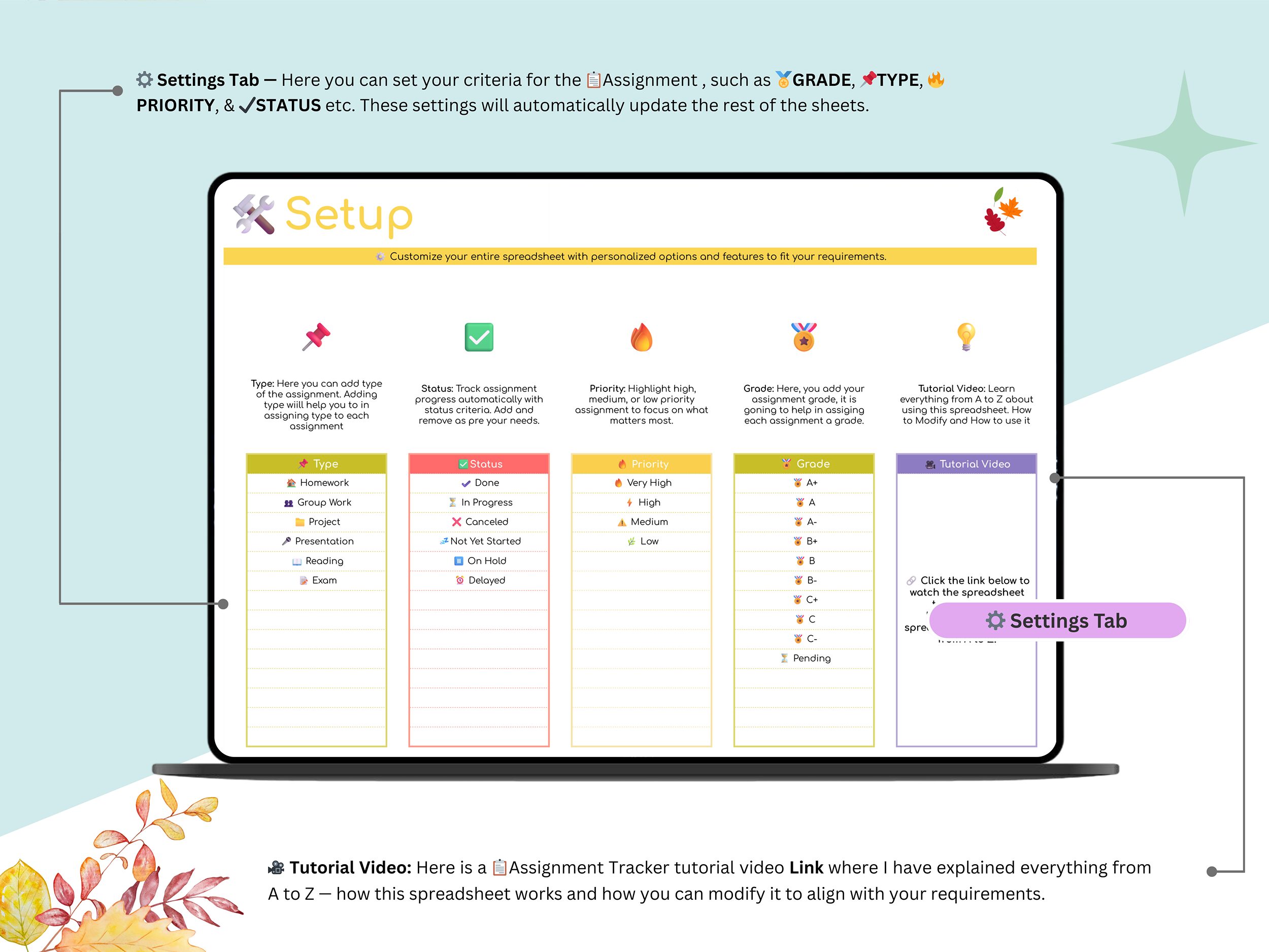 Assignment Tracker - student planner - assignment planner - homework tracker - academic planner - student tracker - school organizer - Image 5