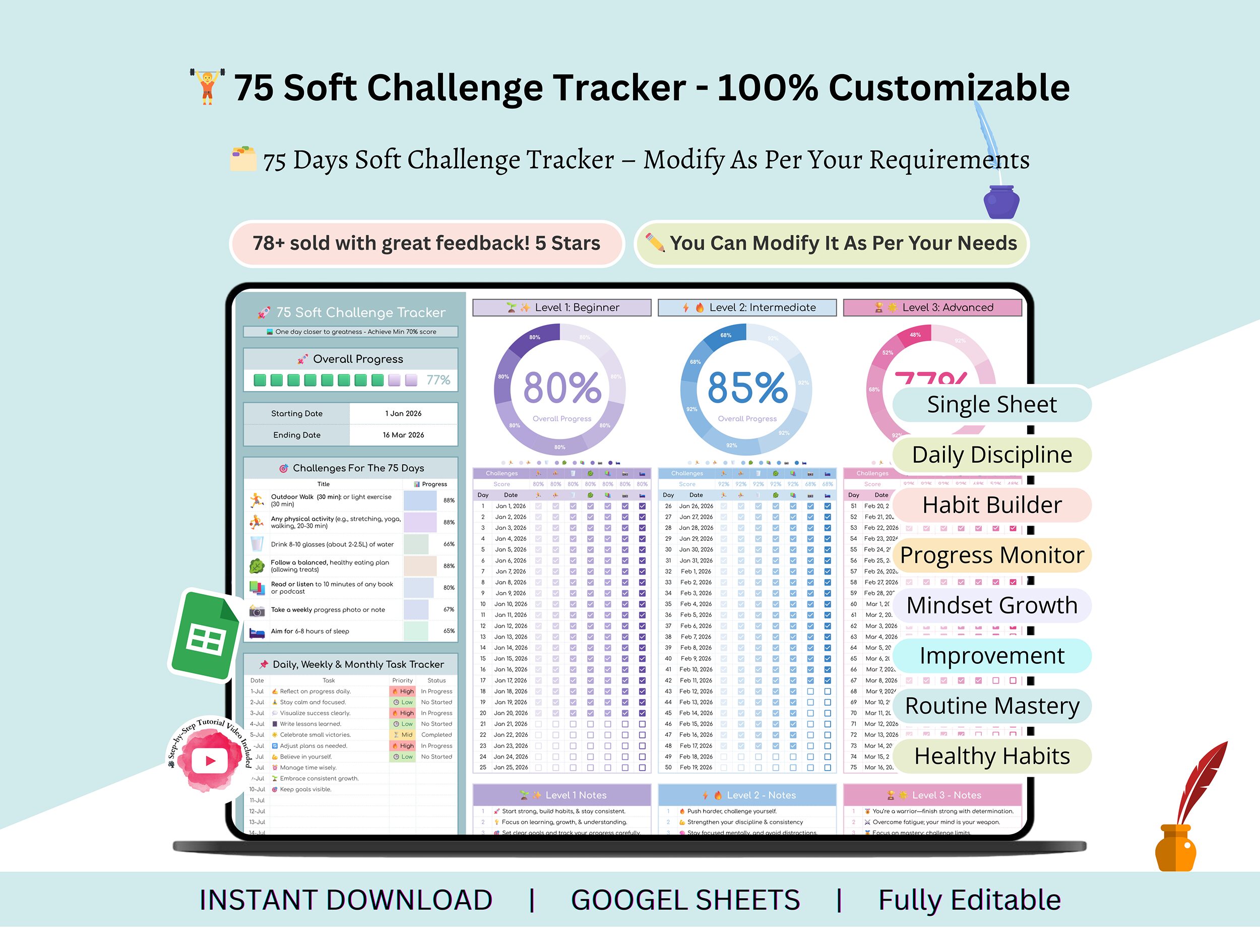 75 soft challenge tracker – 75 days soft challenge – 75 challenge tracker – 75 soft challenge – 75 days challenge tracker – 75 challenge