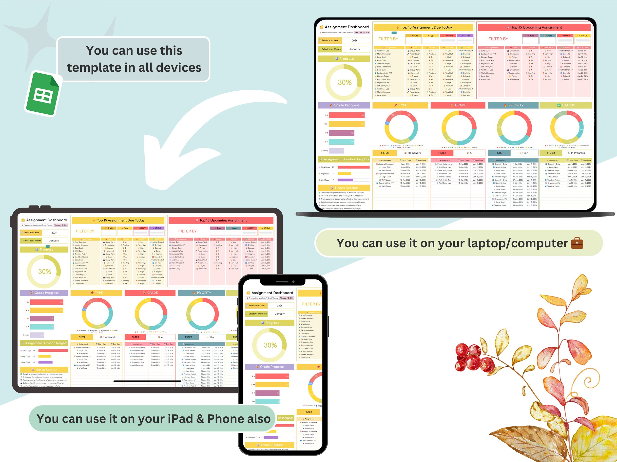 Assignment Tracker - student planner - assignment planner - homework tracker - academic planner - student tracker - school organizer - Image 7
