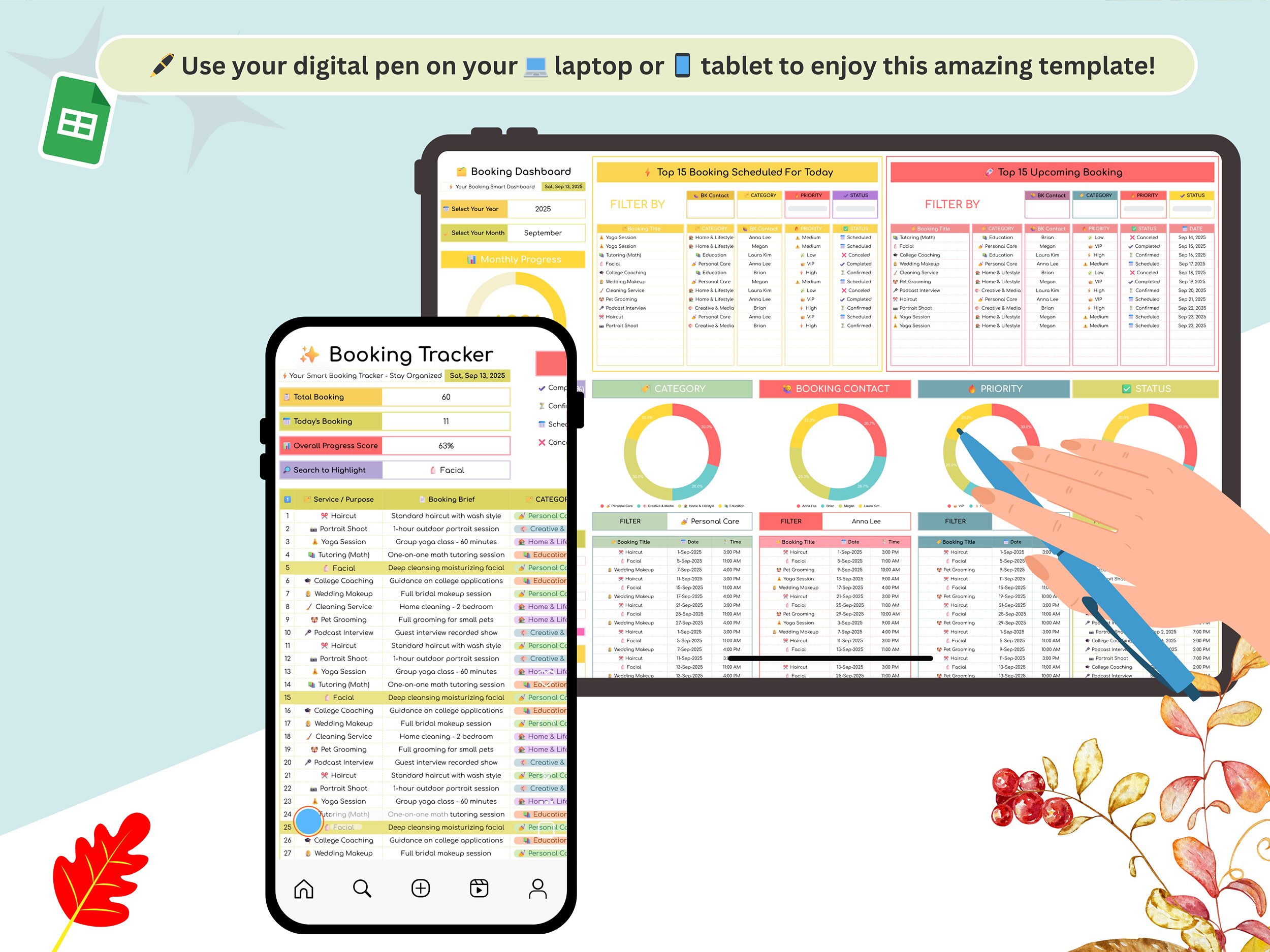 Booking Tracker - booking calendar - appointment tracker- scheduling template - booking templates - booking log - appointment schedule - Image 8
